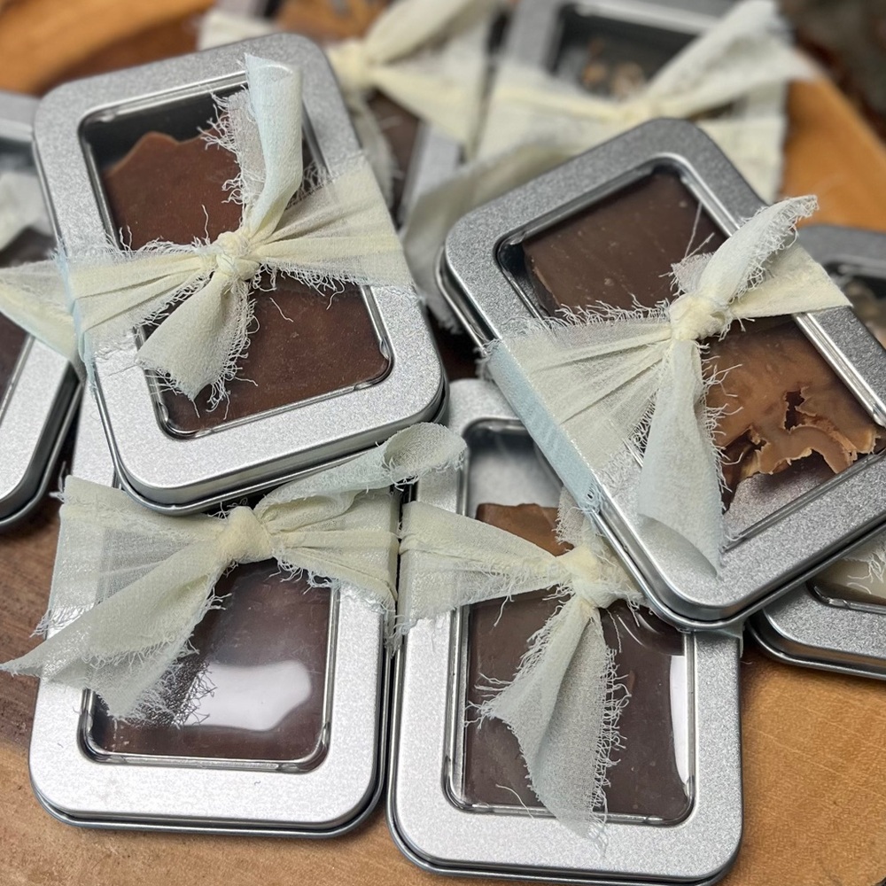 Handcrafted GIFT soaps - Artisan Soap - Each tin will be different Travel Ready